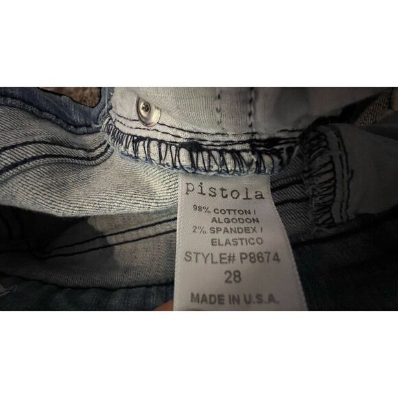 Revolve Pistola Women’s Ultra flare Leg  Distressed Pants- Fray /RawHem, Size 28 - Picture 13 of 14